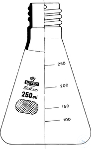 [0 670 100] (0 670 100) Erlenmeyer-Kolben, 100 ml, GL 25,  mit Gewinde, 64 x 105 mm, ohne Kappe,    