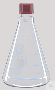 [5 507 009] Erlenmeyer flasks, 5000 ml, with screw cap, graduated,   neck o.d. 45 mm, max flask o.d. 220 mm, height 365 mm