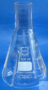 [5 507 105] (5 507 105) Kulturflaschen "Biogen", Erlenmeyerform,  mit drei Schikanen, Hals gerade für  Metallkappen, 300 ml, Kolben Ø 87 mm,  Höhe 161 mm, Hals Ø 38 mm