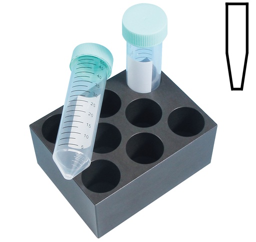 [DH.WHB535008] Heating Block, Type BLC008, 8 holes for 50 ml conical tubes
