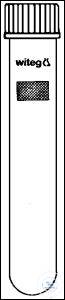 [2 583 011] Reagenzgläser, runder Boden, weißes Mattschild,   m. Schraubkappe mit Butyl/PTFE Dichtung, 125 x 16 mm,   Borosilikatglas 3.3., Gewinde: 15  Pack = 100 Stück