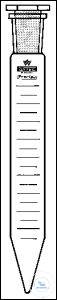 [2 588 001] Reagenzgläser, hergestellt aus DURAN Rohr,   mit NS-PE-Stopfen NS 14/23,   spitzkonischer Boden (kurz) Höhe: 18 ± 2 mm,  Ø 17 mm, Höhe 120 mm, graduiert 10:0,1 ml  