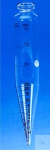 [4 955 010] (4 955 010) ASTM-Zentrifugengläser, 100 ml,   zylindrisch mit konischem Unterteil,  ASTM D 91 und ASTM 96,8,   hergestellt aus DURAN Rohr, blau graduiert  