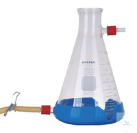 [00829 167100-15] Receiver flask 1000ml with outlet and   fixing succer graduated, 5/16 inch (8mm) 