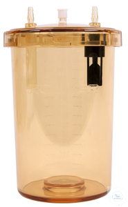 [00829 197000-12] PES waste bottle 1200ml graduated, with overflow protection,   cap with suction fitting, 5/16 inch (8mm) 