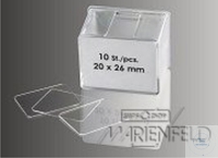 [4 165 002] (4 165 002) HAEMACYTOMETER-DECKGLÄSER,  UNGEEICHT, (NUR ZUM EXPORT)  GRÖSSE 21 X 23 MM,  STÄRKE 0,4 MM, POLIERT,  OPT. PLAN GESCHLIFFEN,  VE = 10 STUECK    
