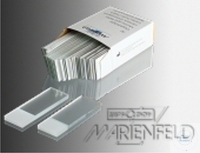 [4 520 025] Objektträger, halbweißes Glas, mit geschliffenen Kanten   76 x 26 mm, in Tropenverpackung, Stärke 0,8 - 1 mm,  Pack = 50 Stück