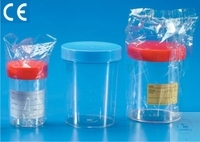[5 470 000] Einmal-Urin-Becher, PS, 200 ml, ungraduiert,  m. Schraubdeckel, Ø 66 mm, Höhe: 85,5 mm,  Pack = 500 Stück