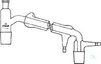 [1 116 400] Destillierbrücken, Liebigkühler (West),  therm. Schl. NS 14/23, senkr. Kern,  Absaugstutzen am Ablaufrohr,  Kolben und Vorst. NS 29/32, Mantell. 400 mm