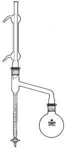 [2 892 000] Water estimator, acc. to Dean Stark,  complete, with measuring tube 10 ml : 0,1 ml,  with ST-stopcock