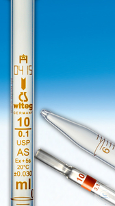 [3 510 505 USP] Graduated pipettes measuring, 5 ml:0,05, class AS, USP,   for complete swift delivery, color-code red  Pack = 12 pcs.   All graduated pipettes are delivered with batch number and  have enclosed one batch certificate per package