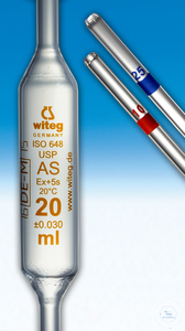 [3 535 040 USP] Volumetric pipettes, 4,0 ml, class AS, USP, with one mark,   waiting time 5 s., DIFFICO brown, color-code 2 x red  Pack = 12 pcs.   All volumetric pipettes are delivered with batch number and  have enclosed one batch certificate per package  