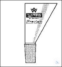 [1 651 029] Trichter mit NS 29/32, Winkel 60°, PRECISO,  ohne Hahn, eine Seite flach, Ø - 100 mm