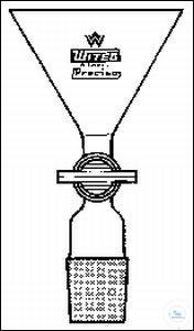 [1 652 014] Trichter mit NS Winkel 60° und NS-Hahn, Hahnküken,  Gewindehahnsicherung, NS 14/23, Durchm.: 40 mm,  Bohrung: 2,5 mm