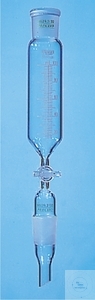 [1 802 250] Tropftrichter, zylindrisch, graduiert,   NS-Hahnküken m. Gewindehahnsicherung,   250:5 ml, K + H NS 19/26, B 4 mm, nach DIN 12567,  VE = 2 Stück
