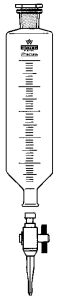 [2 624 050] SCHEIDETRICHTER, 50:1 ML, ZYL.  GRAD., BOROS., ABNEHMB. PTFE-  HAHN, DIN 12566, BOHRUNG 2,5 MM,  NS-PE-STOPFEN, NS 19/26  VE = 2 STK.    