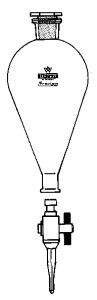 [2 626 250] Squibb-Scheidetrichter, Boro,250 ml, NS 29/32,  abnehmbarem PTFE-Hahn, NS-PE-Stopfen, ungraduiert  Bohrung 2,5 mm  VE = 2 Stk.