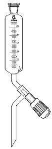 [2 643 100] Scheidetrichter, 100 ml, zyl. grad.,   Boros., Ventilhahn m. PTFE-Ventilspindel,   Bohrung 3 mm, NS-PE-Stopfen, NS 19/26  VE = 2 Stk.