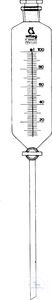 [2 645 100] Scheidetrichter, 100 ml, zyl. grad., Boros.,  massives NS-Hahnküken, Bohrung 2,5 mm,  NS-PE-Stopfen, NS 19/26  VE = 2 Stk.
