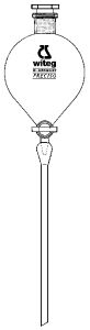 [2 646 100] SCHEIDETRICHTER N.WALTER,  BOROSILIKATGLAS 3.3  UNGRADUIERT  M.MASSIVEN NS-HAHNKÜKEN,  BOHRUNG 2,5 MM, PE-STOPFEN,  NS 19/26, 100 ML  VE = 2 STK.    