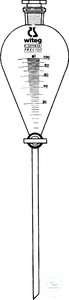 [2 648 001] (2 648 001) Squibb-Scheidetrichter Borosilikatglas 3.3  m. PE-Stopfen mit Glasküken,  graduiert, 1000 ml NS 29/32,  Bohrung: 4 mm  VE = 2 Stk.
