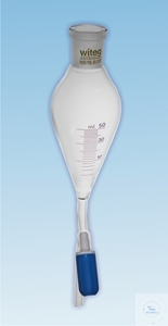 [2 649 105] (2 649 105) SQUIBB-SCHEIDETRICHTER, BOROSILIKATGLAS  3.3, GRADUIERT, MIT ECONOMY VENTILHAHN,  BOHRUNG 3 MM, PE-STOPFEN NS 19/26,  INHALT 50 ML  VE = 2 STK.    
