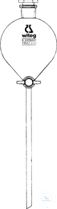 [2 650 250] Scheidetrichter, kugelf. 250 ml, NS 29/32,   m. NS-PTFE-Küken, PE-Stopfen, Bohrung 2,5 mm  Borosilikatglas 3.3    VE = 2 Stück 
