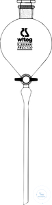 [2 656 250] Scheidetrichter n. Walter, Boros.,   ungraduiert mit NS-PTFE-Küken, Bohrung 2,5 mm,   PE-Stopfen, NS 29/32, 250 ml  VE = 2 Stk.