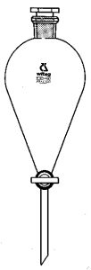 [2 671 002] (2 671 002) Scheidetrichter, 2000 ml, konisch  ungrad., Boros., massives NS-Hahnküken,  Bohrung 6,3 mm, NS-PE-Stopfen, NS 29/32 