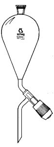 [2 675 100] Scheidetrichter, kon. Form, 100 ml,   hergestellt aus DURAN Rohr, m. Witaflo-Ventilhahn,   Bohrung 3 mm, NS-PE-Stopfen, NS 19/26, ungraduiert   VE = 2 Stk. 