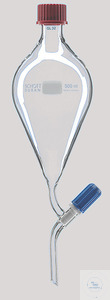[2 677 100] (2 677 100) Scheidetrichter, kon. Form, 1000 ml,   hergestellt aus DURAN Rohr, m. Economy Ventilhahn,   Bohrung 6 mm, Gewinde GL 32 mit Schraubkappe  VE = 2 Stk.