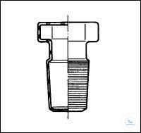[0 305 014] (0 305 014) NS-Sechskant-Glasstopfen, Kurzschliff,  hohl, flach, NS 14/15
