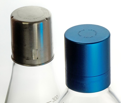 [5 570 002] Metal caps, suitable for culture flasks  and culture media bottles, aluminium, d.a. 38 mm,  Pack = 10 pcs.