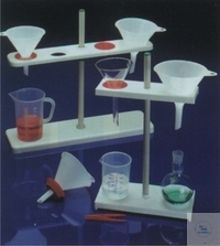 [7 051 102] Filtering stand for 4 funnels, made of PP, white,  550 x 150 x 500 mm, suitable for funnels Ø 40-160 mm,  with variable height adjustment