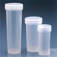 [7 063 004] Bottles, specimen, with tightly closing lid,  transparent, PE, 18 ml, O.D. 22mm, height 57 mm,  Pack = 25 pcs.