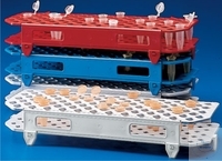 [7 073 102 G] TEST TUBE RACKS, PP, DIVISIBLE;  100 HOLES, AUTOCLAVEABLE; FOR REACTIONS  VESSELS; COLOR YELLOW;  DIMENSION 262 x 108 x 45 MM 