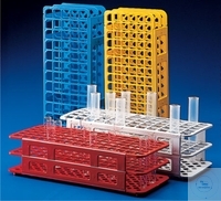 [7 073 107 R] Test tube racks, divisible, PP, 24 holes, autoclavable   up to 121°C, for test tubes O.D. 30 mm, color: red