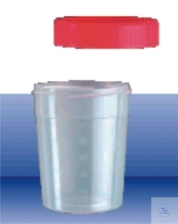 [7 117 401] (7 117 401) Urinbecher, 125 : 25 ml, steril, graduiert,  mit Schraubkappe, aus PP  Pack = 250 Stueck
