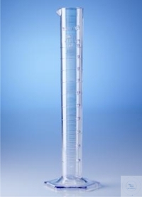 [7 001 004] (7 001 004) Messzylinder, hohe Form, graduiert, San, glasklar  100 ml:1, Höhe 257 mm, Ø-Außen 28 mm    Pack. = 12 St.