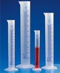 [7 003 004] (7 003 004) Messzylinder, 100 ml, PP, hohe Form,  blau graduiert, transparent  VE = 12 Stück
