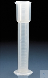 [7 005 001] (7 005 001) Aräometerzylinder, 500 : 5 ml,  PP, mit Überlaufgefäß, transparent,  Höhe 351 mm, A.D. 73 mm