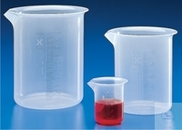 [7 008 006] (7 008 006) Griffin Becher 250 ml, PP, transparent graduiert,  erhaben, mit Ausguss, autoklavierbar,  VE = 6 Stück