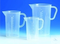 [7 017 004] Messbecher, 2000:20 ml, mit Henkel und Ausguss,  PP, graduiert, transparent, Höhe 215 mm, Ø 150 mm,  VE = 6 Stück
