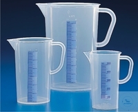 [7 018 005] Messbecher mit Henkel und Ausguss, PP,  blau graduiert, 3000:100 ml, H- 242, Ø- 170 mm,  VE = 6 Stück