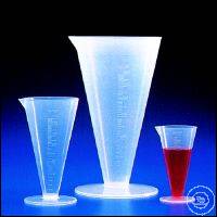 [7 027 003] (7 027 003) Mensuren, spitzkonisch, mit rundem Fuß und Ausguss  ohne Henkel graduiert, DIN-B; PP, 500:10 ml,  VE = 8 Stück