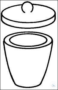 [8 631 003] (8 631 003) TIEGEL, MITTELHOHE FORM,33 ML,  KOMPLETT,  MIT DECKEL AUS QUARZ, Ø 45 X 36
