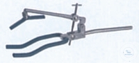 [7 400 682] (7 400 682) Stativklemme 3-Finger, aus Aluminium, Spannweite   bis 125 mm Ø, Länge 130 mm, Finger mit PVC-Überzug