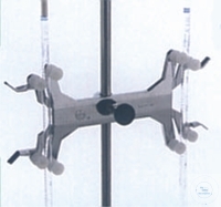 [7 400 780] (7 400 780) Bürettenhalter für 2 Büretten, Spannweite 0-13mm,  mit Muffe, mit Rollhalterung, 170 mm, aus Aluminium