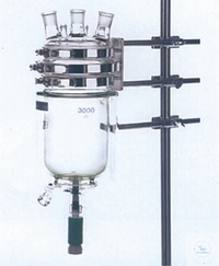 [7 400 850] Triple clamp for DN 100 mm, made of stainless,   used as holder for flanges of reaction vessels   and usefull to change the vessel and the lid   alternating, without accessorie rod Ø 15 mm