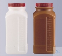 [7 186 002] (7 186 002) UNIVERSAL-VIERKANTFLASCHEN,(HYBRIDISIERUNGSFLASCHE),  2000 ML, PE-HD, GRADUIERT,KOMPL. M. VERSCHLUSS    